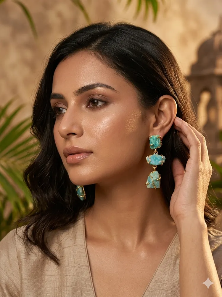 Turquoise Statement Drop Earrings