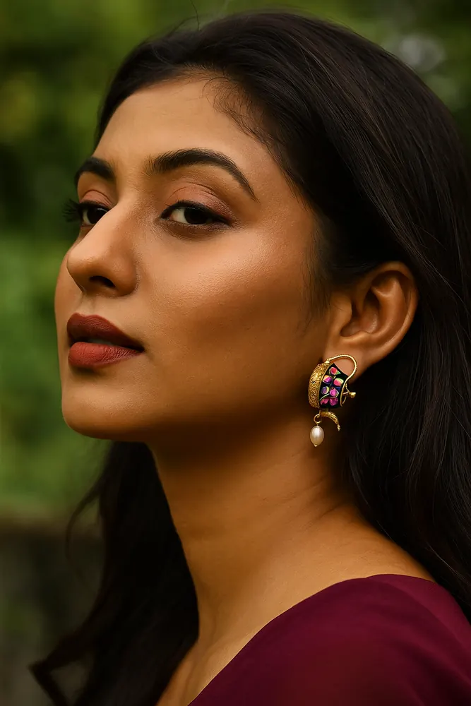 Peacock Motif Ear Cuff