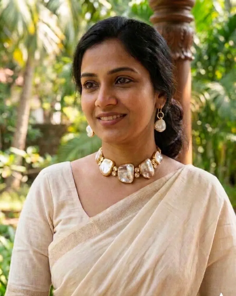 Pearl Necklace and Earring Set