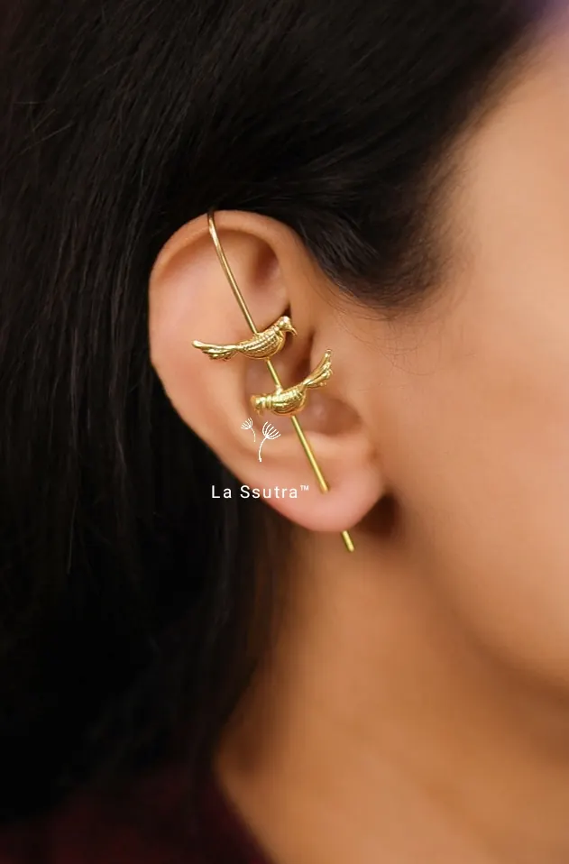 Golden Bird Ear Cuff
